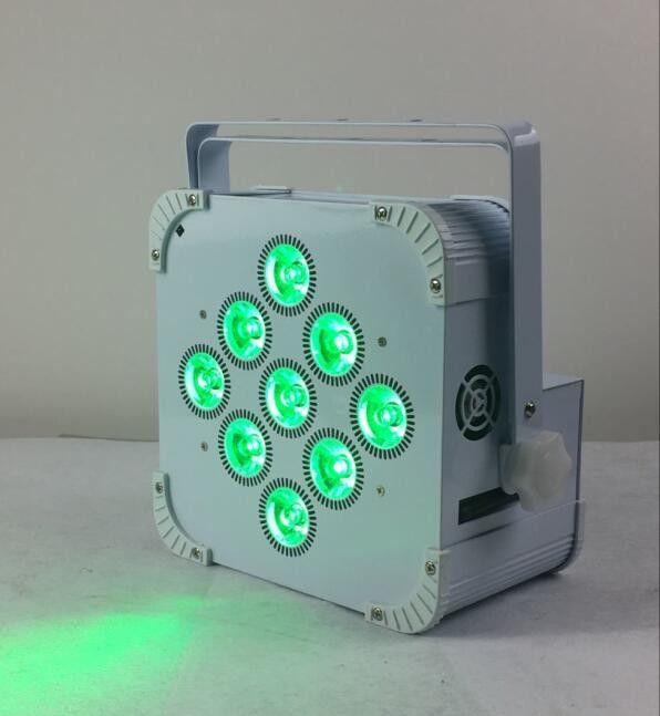 180W 9 LED Kablosuz Pil Düz Par Işık, Akülü Led Sahne Işık