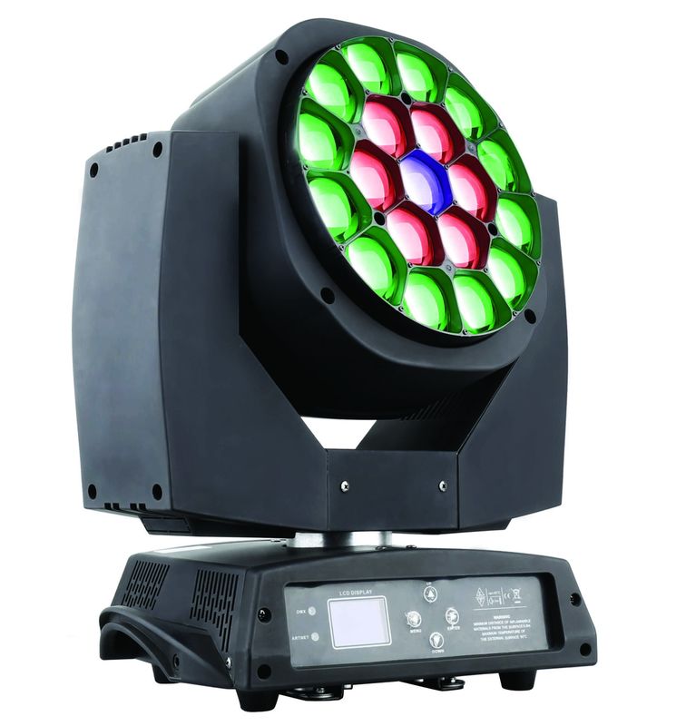 Rgbw 19 * 1 5W LED Zoom Işık 4 ila 60 derece ile Kafa Işık Rotasyon Hareketli
