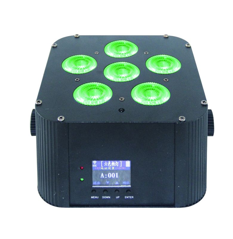 Dj sahne ışık pil quad rgbwa uv 6in1 par ışık için 6x18 w pil kablosuz dmx led uplight düğün
