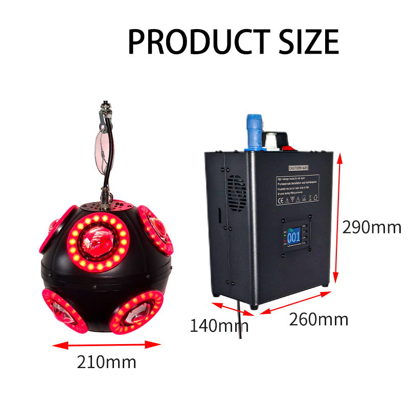 3m DMX Winch RGB açık top LED Kinetik Top