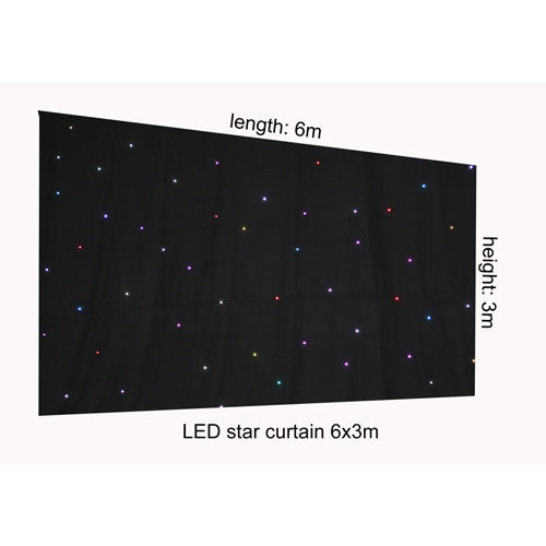 Düğün veya Etkinlik Sahne Dekorasyonu için Toptan LED Yıldızlı Perde Kumaş Aydınlatma RGB